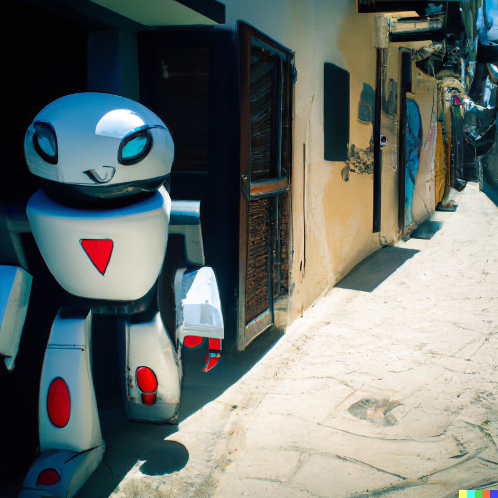 Roboter spaziert durch Ibiza